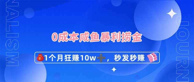 （14257期）0成本闲鱼暴利捞金，1个月狂赚10W+，秒发秒赚新玩法-山河资源网