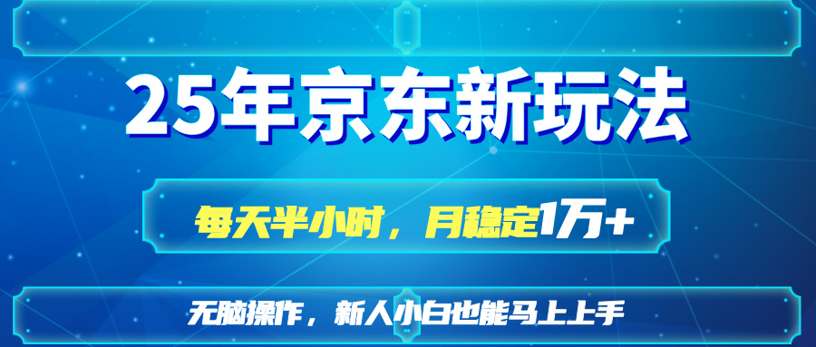 （14309期）25京东新玩法，每天半小时，月稳定1W+-山河资源网