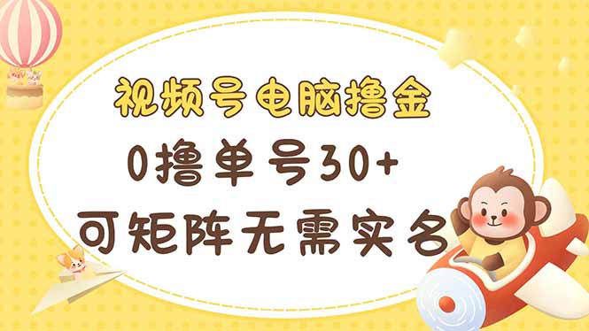 （14220期）视频号电脑撸金 0撸单号30+ 可矩阵 无需实名多号多得-山河资源网