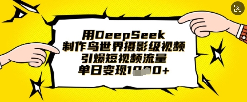 用DeepSeek制作鸟世界摄影级视频,引爆短视频流量,单日变现1k-山河资源网