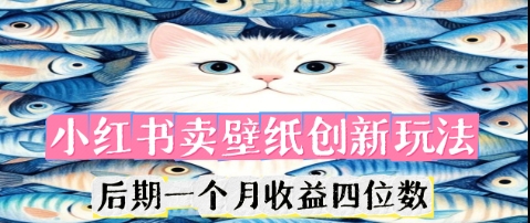 小红书卖壁纸创新玩法,后期一个月收益四位数-山河资源网