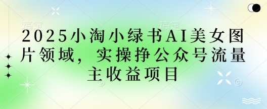 2025小绿书AI美女图片领域，实操挣公众号流量主收益项目-山河资源网