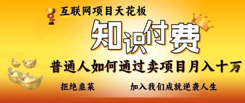 互联网项目天花板，知付付费项目，普通人如何通过卖项目月入十个，拒绝韭菜【揭秘】-山河资源网