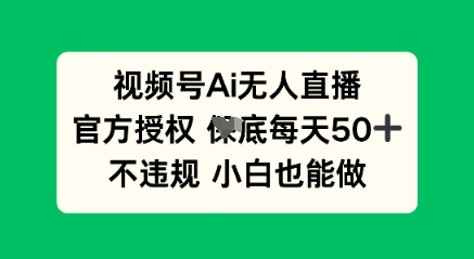 视频号AI无人直播,官方授权 每天50+,不违规 小白也能做-山河资源网