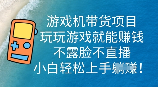 游戏机带货项目,玩玩游戏就能挣钱,不露脸不直播,小白轻松上手-山河资源网