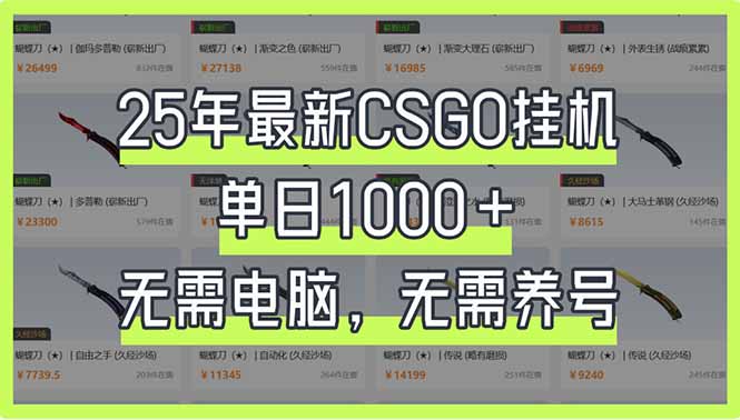 (14178期)25年最新CSGO挂机系统,单日1000+,无需电脑,无需养号,0基础可上手-山河资源网