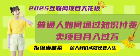 2025互联网项目天花板，普通人如何通过知识付费卖项目月入过W，拒绝当韭菜【揭秘】-山河资源网