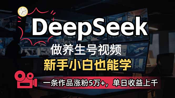 （14199期）小白用DeepSeek做养生号，一条作品涨粉5万+，单日收益上千-山河资源网