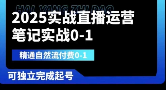 2025实战直播运营0-1，精通自然流付费0-1，可独立完成起号-山河资源网