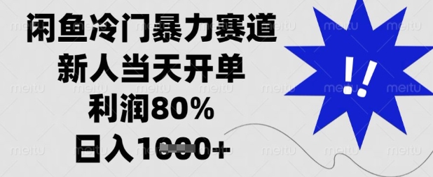 闲鱼冷门暴力赛道，新人当天开单，利润80%，日入数张【揭秘】-山河资源网